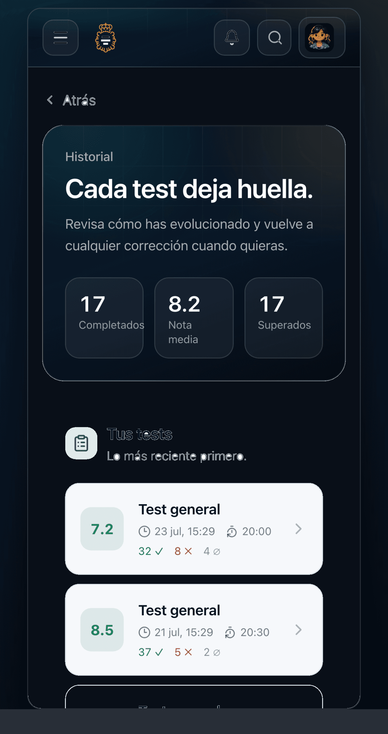 Historial de actividad