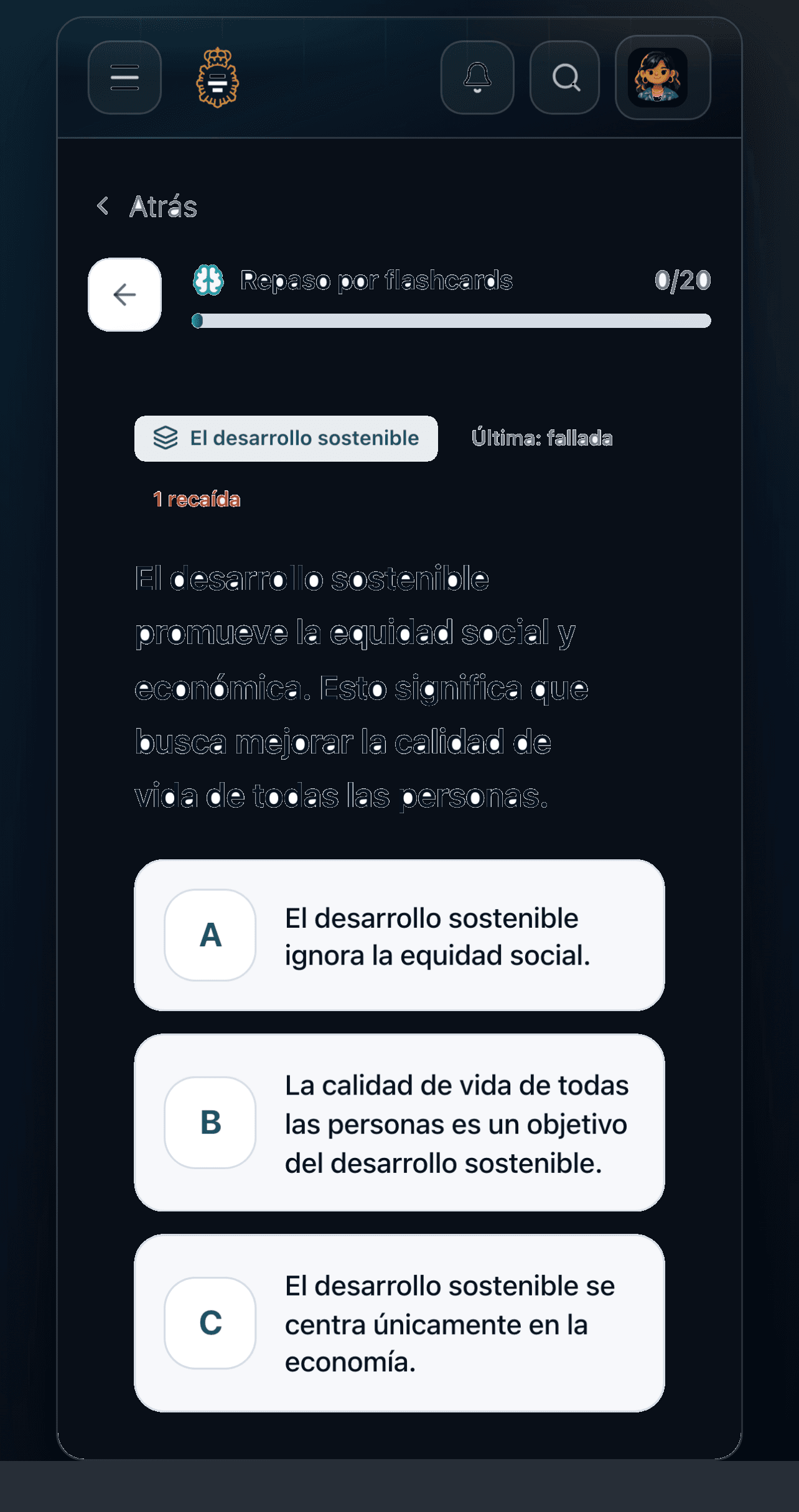 Repaso inteligente de puntos débiles